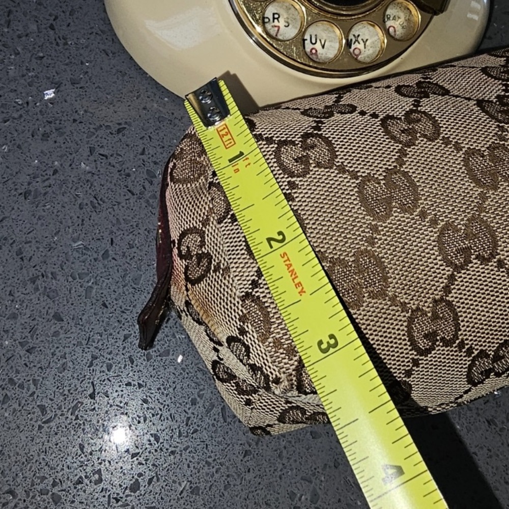 GUC Gucci GG Canvas Cosmetic Pouch Vanity Blown Red - Picture 12 of 14